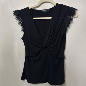 Generation Love Black Blouse with Lace Detail